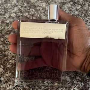 Prada Silver and Clear Men's Fragrance Bottle